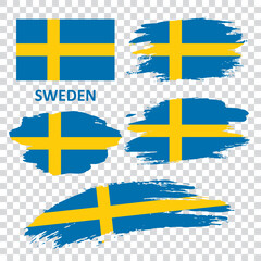 Set of vector flags of Sweden