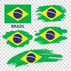 Set of vector flags of Brazil