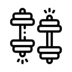 dumbbell line icon