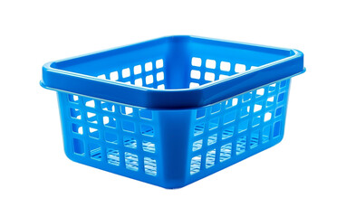 basket plastic blue empty isolated on png or transparent background