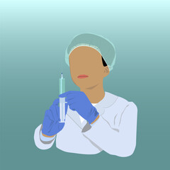 nurse preparing an injection 