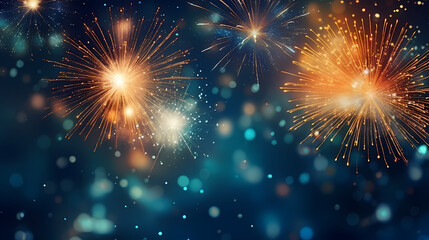 Fototapeta premium Fireworks background for celebration, holiday celebration concept