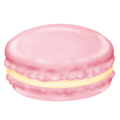 Pink macaron watercolor drawing