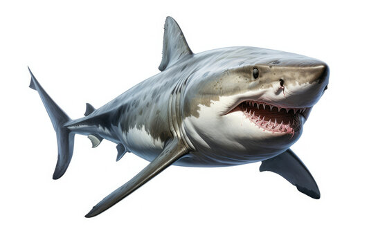 Great White Shark on a White Background