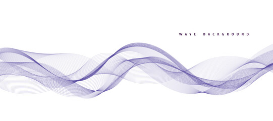 Purple background with flowing wave lines. Futuristic technology concept. Vector illustration
