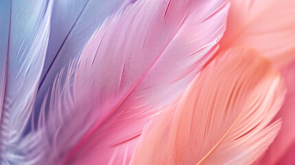 Soft pastel feathers texture. AI generated.