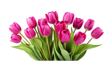 tulip flowers magenta isolated on png or transparent background