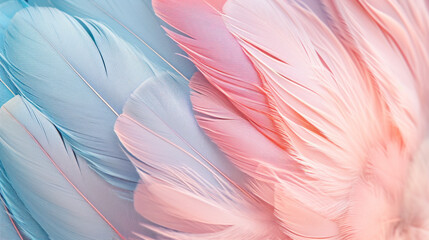 Soft pastel feathers texture. AI generated.