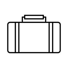 suitcase icon vector or logo illustration outline black color style