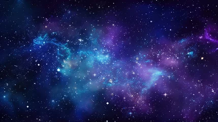 Tuinposter cosmic space glitter background illustration celestial sparkle, astral nebula, comet meteor cosmic space glitter background © vectorwin