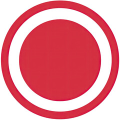 Red and White Circle on White Background - Simple and Striking Graphic Symbol