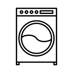 laundry machine icon vector or logo illustration outline black color style