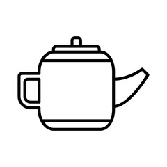 kettle icon vector or logo illustration outline black color style