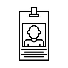 id card icon vector or logo illustration outline black color style
