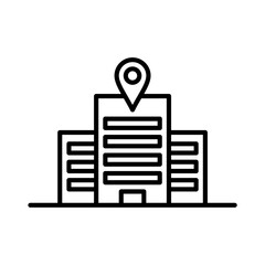 hotel icon vector or logo illustration outline black color style