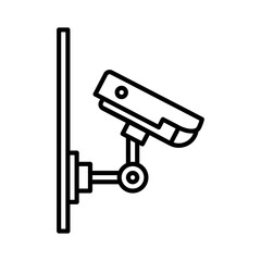 cctv icon vector or logo illustration outline black color style