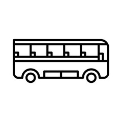 bus icon vector or logo illustration outline black color style