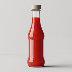 Red ketchup bottle mockup