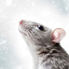 Close Up of Rat Gazing Upward, Curiously Examining Its Surroundings