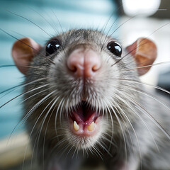 Close Up of Rat With Open Mouth