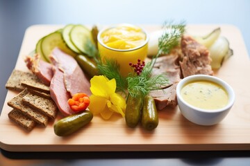 pꋃ琀쌀© platter with pickles and dijon mustard