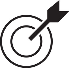 Goal met glyph. Clipart image isolated on white background.