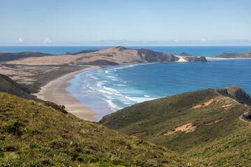 Beach at Cape Reinga, Northland, New Zealand.