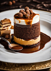 chocolate cake and coffee