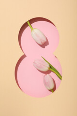 Paper cut number eight with fresh tjuspans