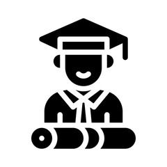 graduation glyph icon