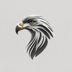 free photo, illustration of a black and white eagle's head 2