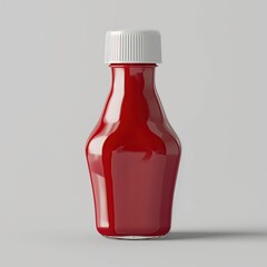 Red ketchup bottle mockup