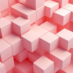 Abstract background made of cubes in pink color