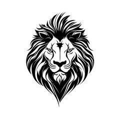 free photo, illustration of a black and white lion's head 2
