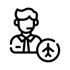 air traffic controller line icon © HacaStudio
