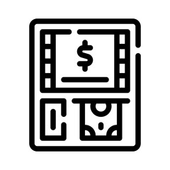 atm machine line icon