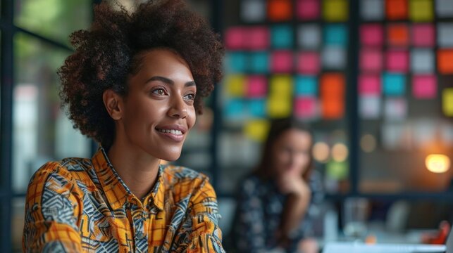 Stylish CEO leading a brainstorming session, fostering innovation and creative thinking in the workplace