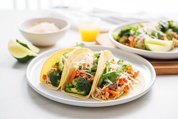 ground turkey and veggie tacos with parmesan topping