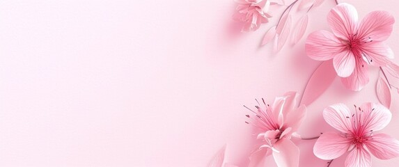 Fototapeta premium pink and white background full of pink flowers flowers