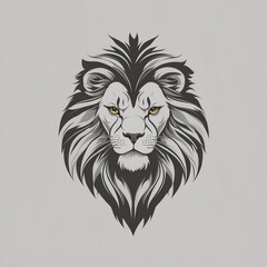 free photo, illustration of a black and white lion's head 7