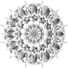 Circular flower mandala pattern for Henna, Mehndi, and Decoration. Decorative ornament in ethnic oriental style. Outline doodle hand draw vector illustration