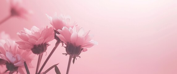 a pink flower frame on pink background