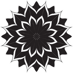 Circular flower mandala pattern for Henna, Mehndi, and Decoration. Decorative ornament in ethnic oriental style. Outline doodle hand draw vector illustration