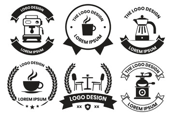 Coffee shop or cafe logo in vintage style - obrazy, fototapety, plakaty
