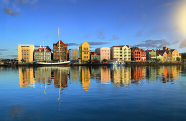 Fototapeta premium the tourist city of Willemstad on the island of Curacao.