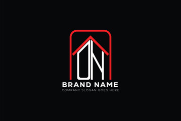 ON letter creative real estate vector logo design . O N creative initials letter logo concept. ON house sheap logo