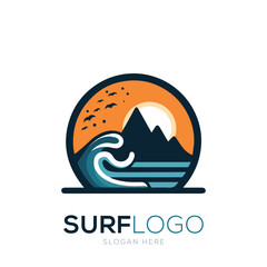Surfing logo and emblems