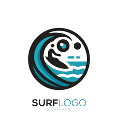logo surfing vector template illustration