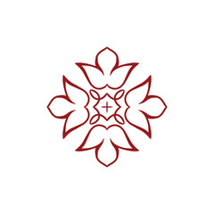 Abstract flower swirl logo icon vector design. Elegant premium ornament vector logotype symbol.