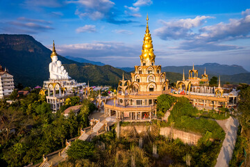 Aerial view of Wat Phra That Pha Sorn Kaew temple in Phetchabun, Thailand